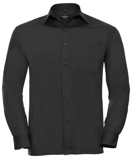 Long sleeve polycotton easycare poplin shirt