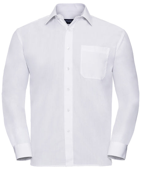 Long sleeve polycotton easycare poplin shirt