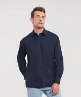 Long sleeve polycotton easycare poplin shirt