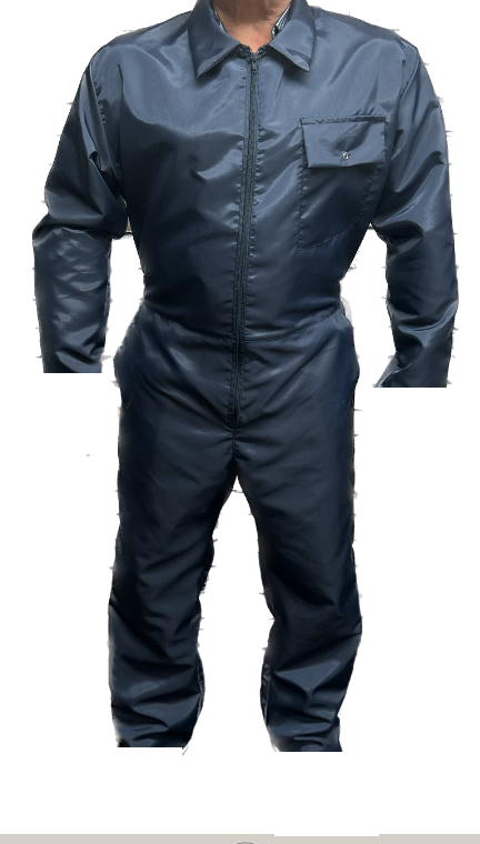 Low Lint Nylon Zip Coverall Navy