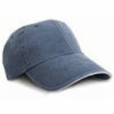 Washed Fine Line Cotton Cap With Sandwich Peak