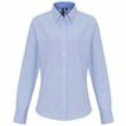 Women's Cotton-Rich Oxford Stripes Blouse