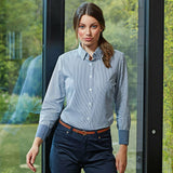 Women's Cotton-Rich Oxford Stripes Blouse