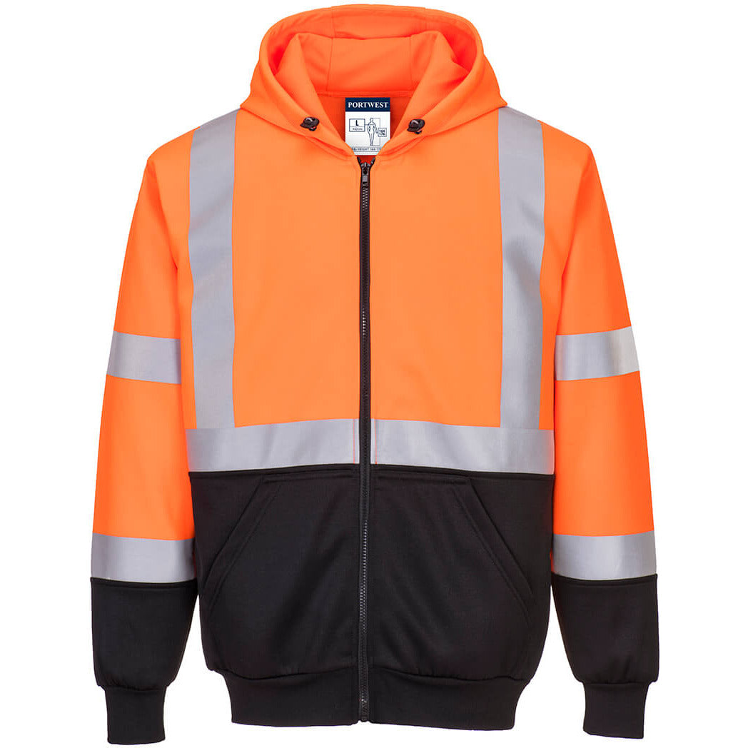 Portwest Hi-Vis Two-Tone Zipped Hoodie