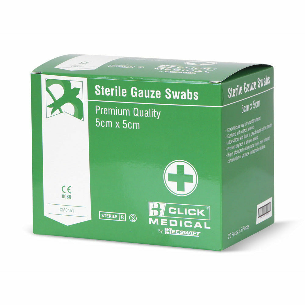 Click Medical Gauze Swabs 5Cm X 5Cm Sterile