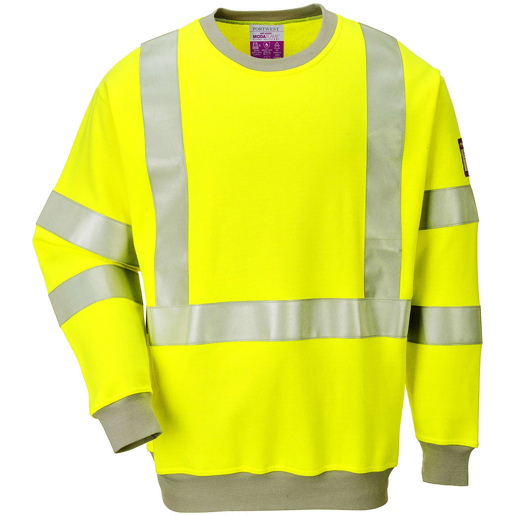 Portwest Flame Resistant Anti-Static Hi-Vis Sweatshirt