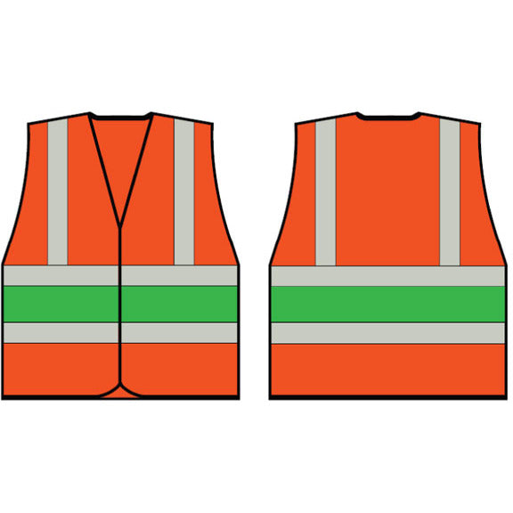 Orange Wceng Vest With Green Band Xxl