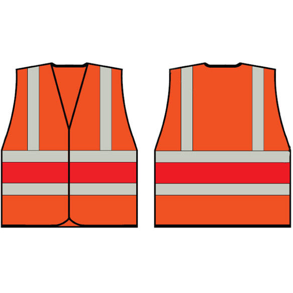 Orange Wceng Vest With Red Band Sml